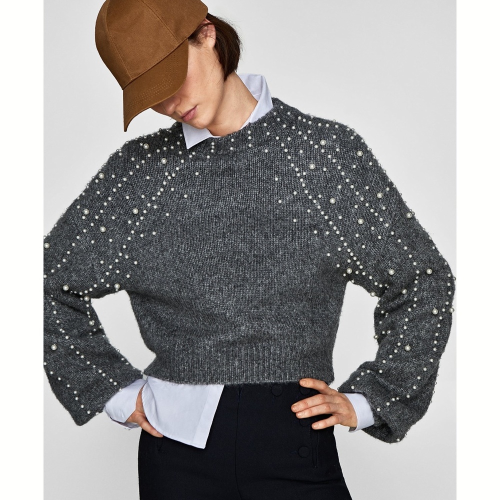 🍬HP🍬Zara cropped pearl sweater - Picture 11 of 13